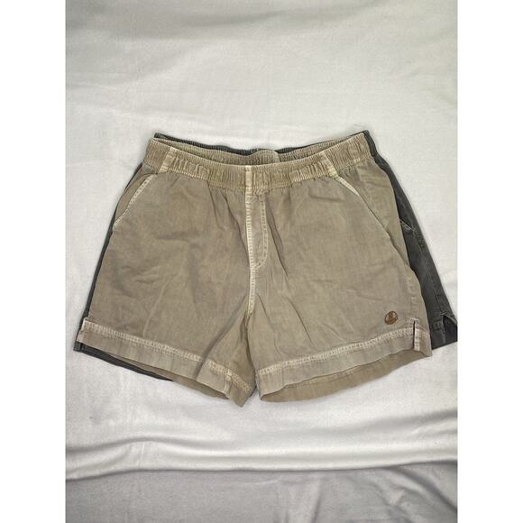 2 Crazy Shirts Hawaii Shorts Mens 2XL Gray Khaki 5” Beach Dye Relaxed READ* - Picture 5 of 8